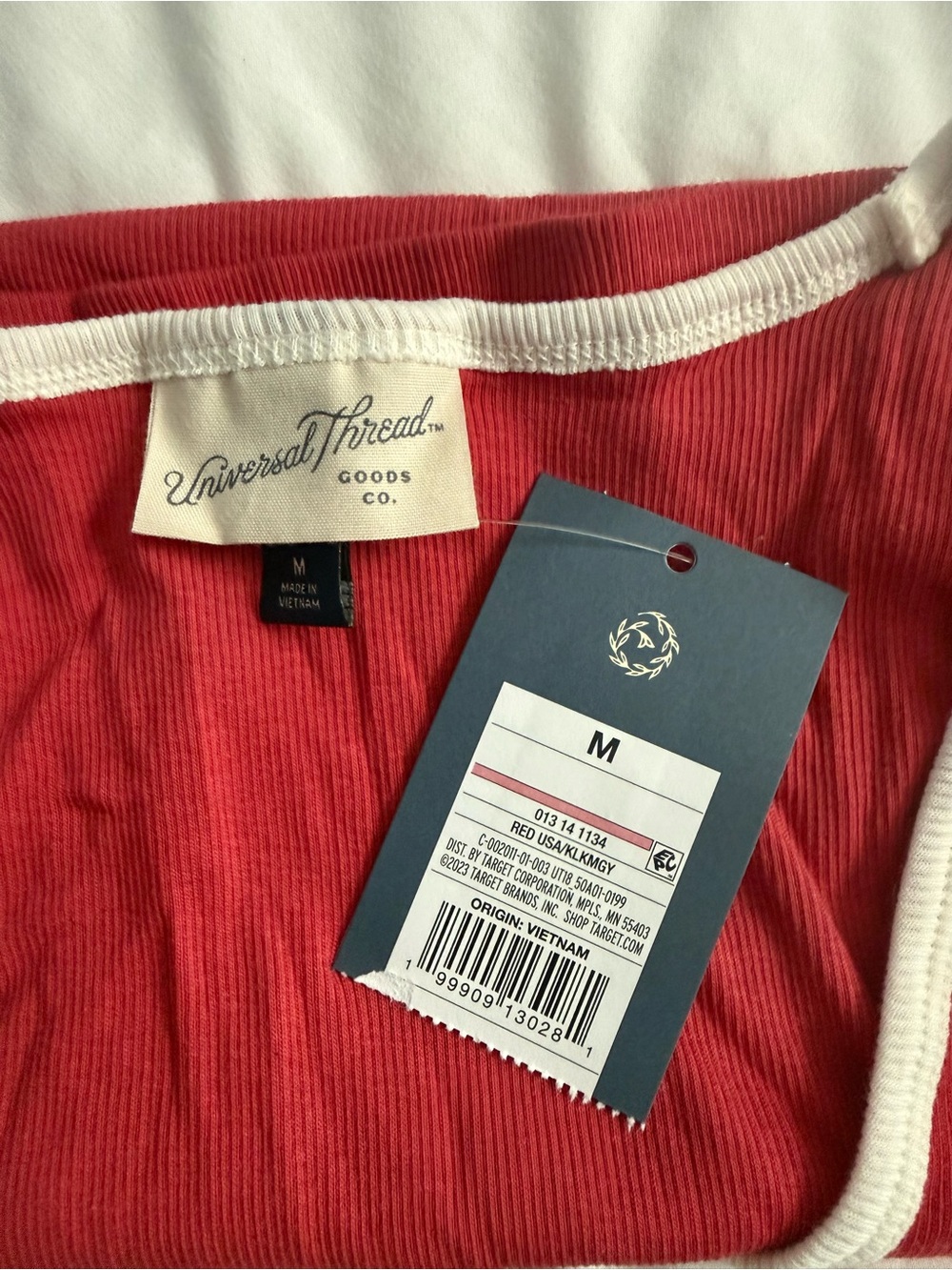 Universal Thread Red Ribbed Tank with White Trim - Picture 4 of 4
